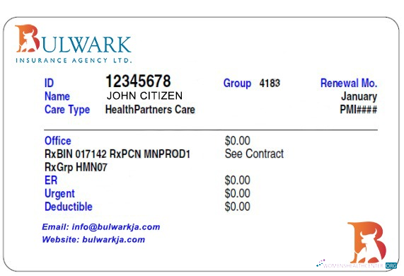 Download Jamaica health insurance card Photoshop template